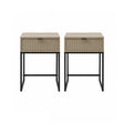 Pair of One Drawer Bedside Table - Hesley Nordic Wood Range