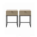 Pair of One Drawer Bedside Table - Hesley Nordic Wood Range