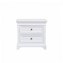 Large White Two Drawer Bedside Table - Daventry White Range