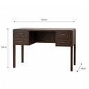 Dark Wood 4 Drawer Dressing Table & Stool Set - Kingsley Range