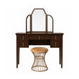 Dark Wood Reeded Dressing Table Set - Georgian Range