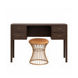 Dark Wood 4 Drawer Dressing Table & Stool Set - Kingsley Range