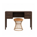 Dark Wood 4 Drawer Dressing Table & Stool Set - Kingsley Range