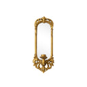 Ornate Metal Antique Gold Mirrored Candle Sconce