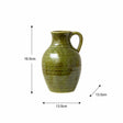 Olive Green Speckled Ceramic Jug Vase - 19.5cm