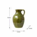 Olive Green Speckled Ceramic Jug Vase - 19.5cm