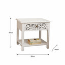 Distressed White Mango Wood Bohemian Bedside Table - Freya White Range