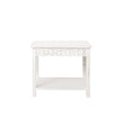 Distressed White Mango Wood Bohemian Side Table - Freya White Range