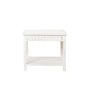 Distressed White Mango Wood Bohemian Side Table - Freya White Range