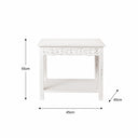 Distressed White Mango Wood Bohemian Side Table - Freya White Range