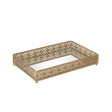 Antique Gold Rectangular Mirrored Base Tray - 36cm