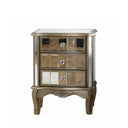 Mirrored 3 Drawer Bedside Table - Tiffany Range