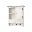 Cream Wall Mounted Cupboard with hooks - Lyon Range