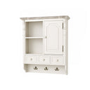 Cream Wall Mounted Cupboard with hooks - Lyon Range