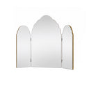 Antique Gold Arched Triple Vanity Mirror 60cm x 72cm