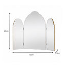 Antique Gold Arched Triple Vanity Mirror 60cm x 72cm