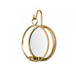 Round Gold Mirrored Wall Candle Sconce
