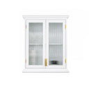 White Reeded Glass Wall Cabinet