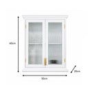 White Reeded Glass Wall Cabinet