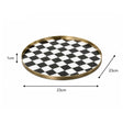 Black Monochrome Checked Round Tray