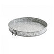 Rustic Galvanised Steel Silver Round Display Tray