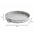 Rustic Galvanised Steel Silver Round Display Tray