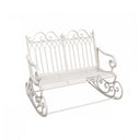 Antique White Garden Rocking Bench