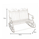 Antique White Garden Rocking Bench