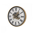 Large Round Metal Black & Gold Cog Clock 80cm x 80cm