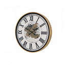 Large Round Metal Black & Gold Cog Clock 80cm x 80cm