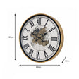 Large Round Metal Black & Gold Cog Clock 80cm x 80cm