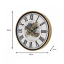 Large Round Metal Black & Gold Cog Clock 80cm x 80cm