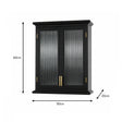 Black Reeded Glass Wall Cabinet