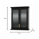 Black Reeded Glass Wall Cabinet