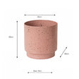 Large Pink Speckled Metal Planter Pot - 20cm x 20cm
