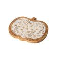 Large White Distressed Wooden Pumpkin Shaped Display Chopping Board - 30cm