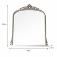 Antique Silver Ornate Arch Overmantle Mirror - 88cm x 100cm