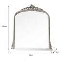 Antique Silver Ornate Arch Overmantle Mirror - 88cm x 100cm
