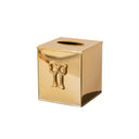 Metallic Gold Metal Bow Tissue Box
