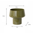 Large Olive Green Speckled Metal Planter Pot - 24cm x 20cm