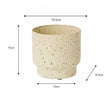 Small Ivory Speckled Metal Planter Pot - 15.5cm