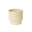 Small Ivory Speckled Metal Planter Pot - 15.5cm