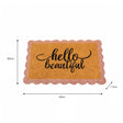 "Hello Beautiful" Pink Scalloped Coir Doormat