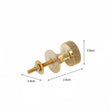 Set of 4 Shiny Gold Ribbed Edge Round Drawer Knobs