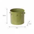 Medium Olive Green Bobbled Metal Planter Pot - 18.5cm x 22cm