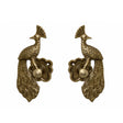Set of 2 Antique Brass Gold Metal Peacock Curtain Tie Backs