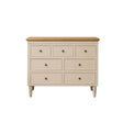 Cream & Wooden 7 Drawer Chest of Drawers - Claudia Range