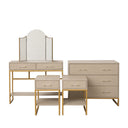 3 Drawer Chest of Drawers, Dressing Table Set & Pair of One Drawer Bedside Tables - Liana Taupe Range