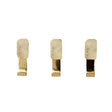 Set of 3 Cream Marble & Gold Wall Hooks