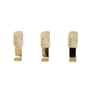 Set of 3 Cream Marble & Gold Wall Hooks